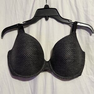 Victoria's Secret Black Gray Uplift Semi Demi Bra 38DDD